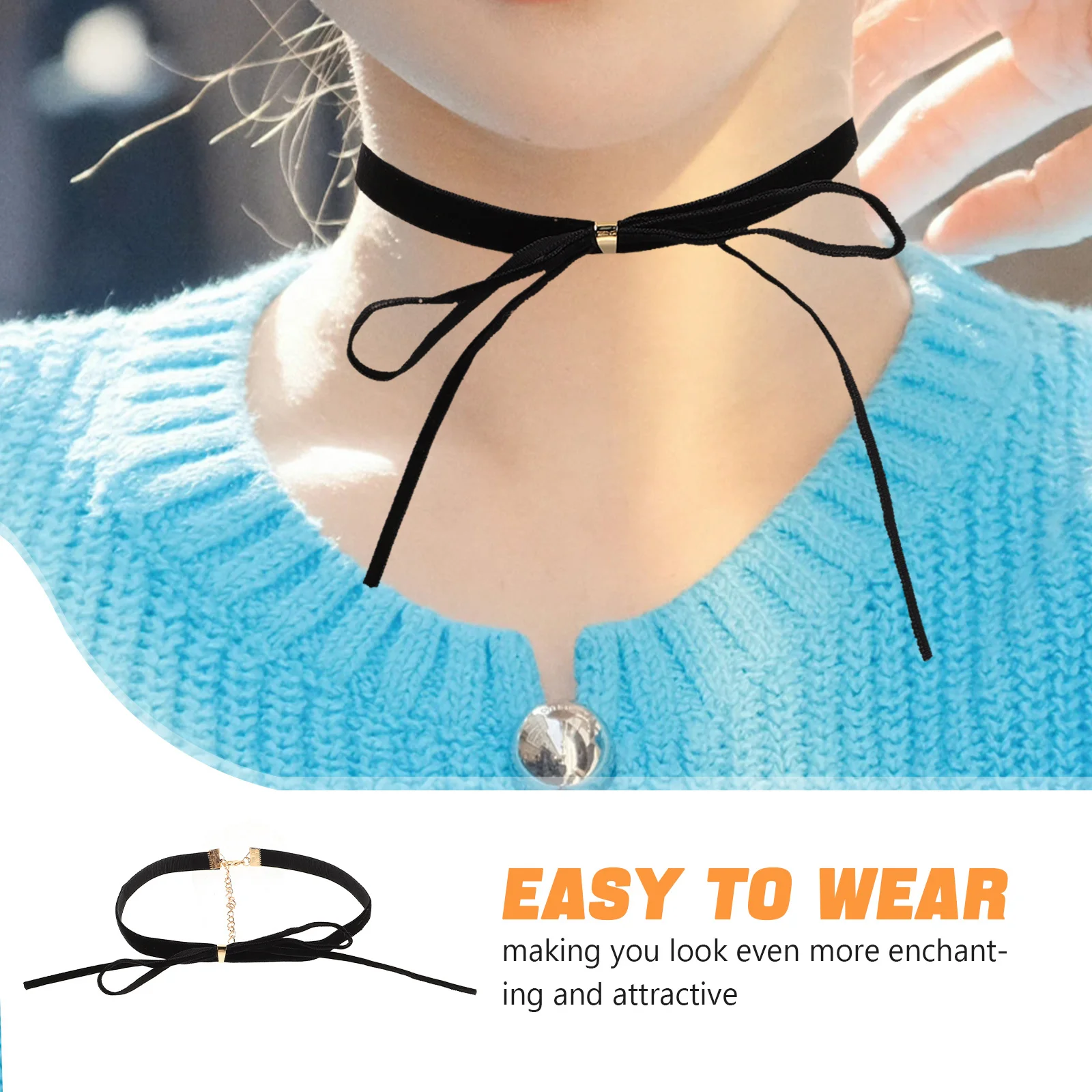 قابل للتعديل المختنق قلادة للنساء خمر Bowknot التفاصيل الترقوة سلسلة الحد الأدنى الأزياء والمجوهرات أنيقة ارتداء اليومي #4