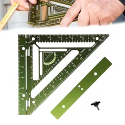 TAIMIMEI Rafter Carpenter Triangle Square Ruler With Jig Block Woodworking Measuring Ruler Aluminum Alloy Rafter Tool