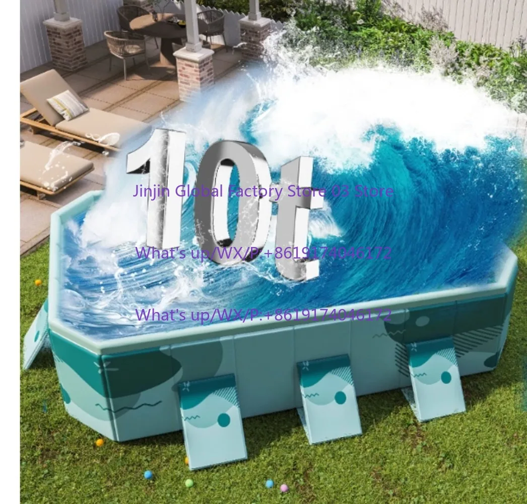 1.6M/2.6M Foldable Swimming Pool Folding Oversize Bath Pool Inflation Free for Home Outdoor