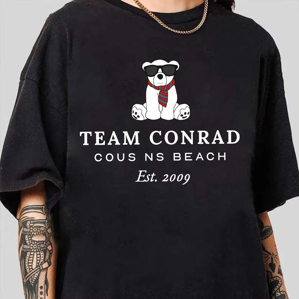 Equipe de moda conrad camiseta o verão eu virou camisa bonita personalizada cuscins praia camisa das mulheres dos homens manga curta streetwear topos
