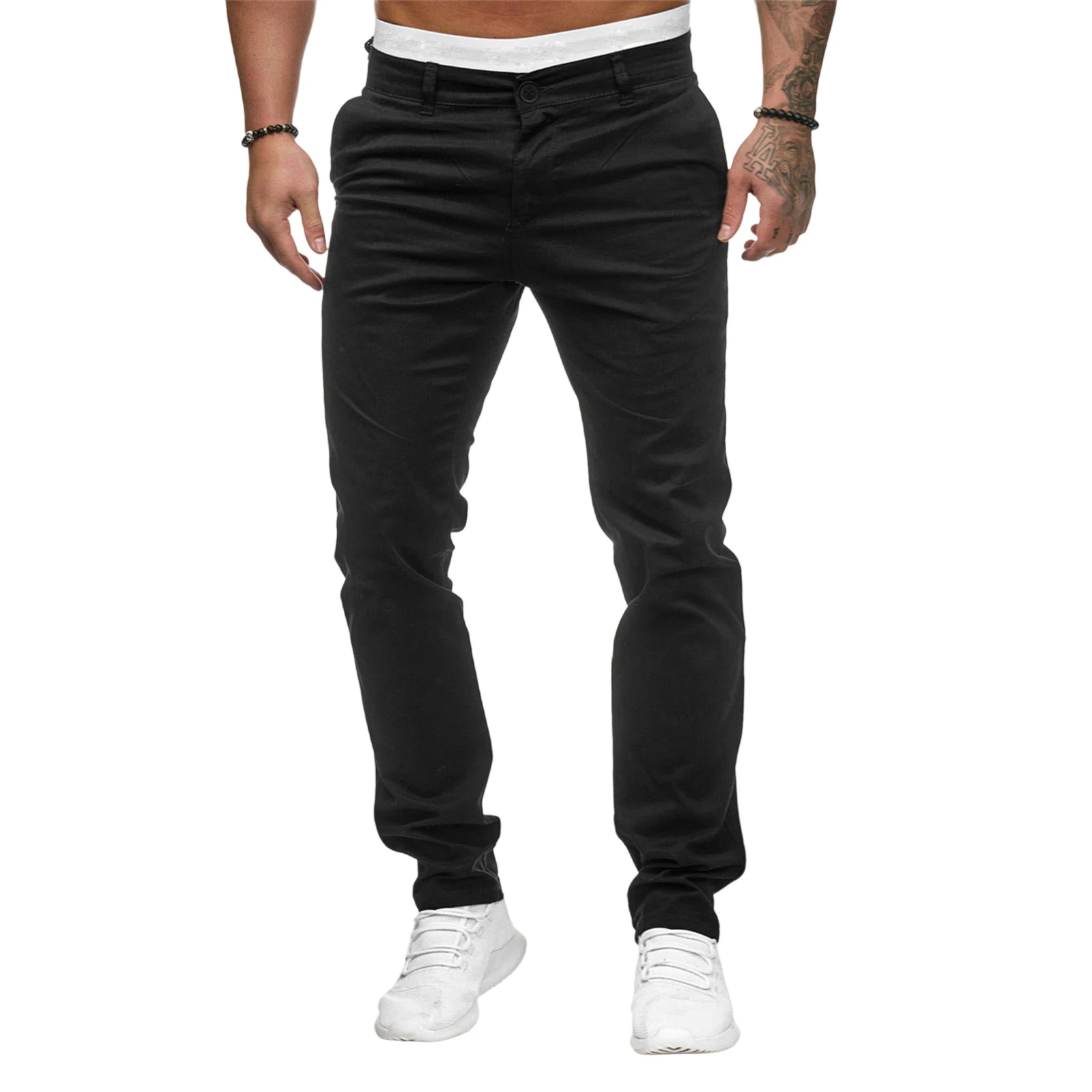 

Мужские модные брюки, однотонные повседневные брюки, весенне-осенние брюки для бега, спортивные штаны