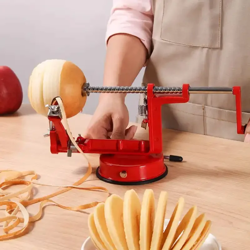 

3-in-1 Hand Crank Peeler Portable Hand Crank Apple Peeler Stainless Steels Multifunctional Fruit Peeler For Home Use