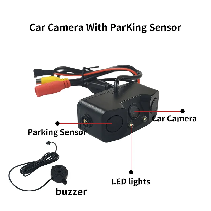 Car Parking Sensor 3IN1 Night Vision 2 Radar Detector Sensors BiBi Alarm Reverse Backup Rear View Camera