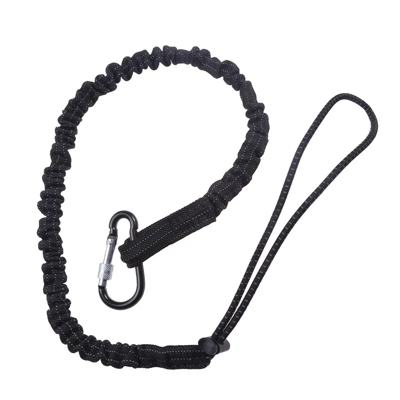 Safety Bungee Tether com Carabiner Hook, Ferramenta Lanyard, Evite mangueiras para trabalho de escalada
