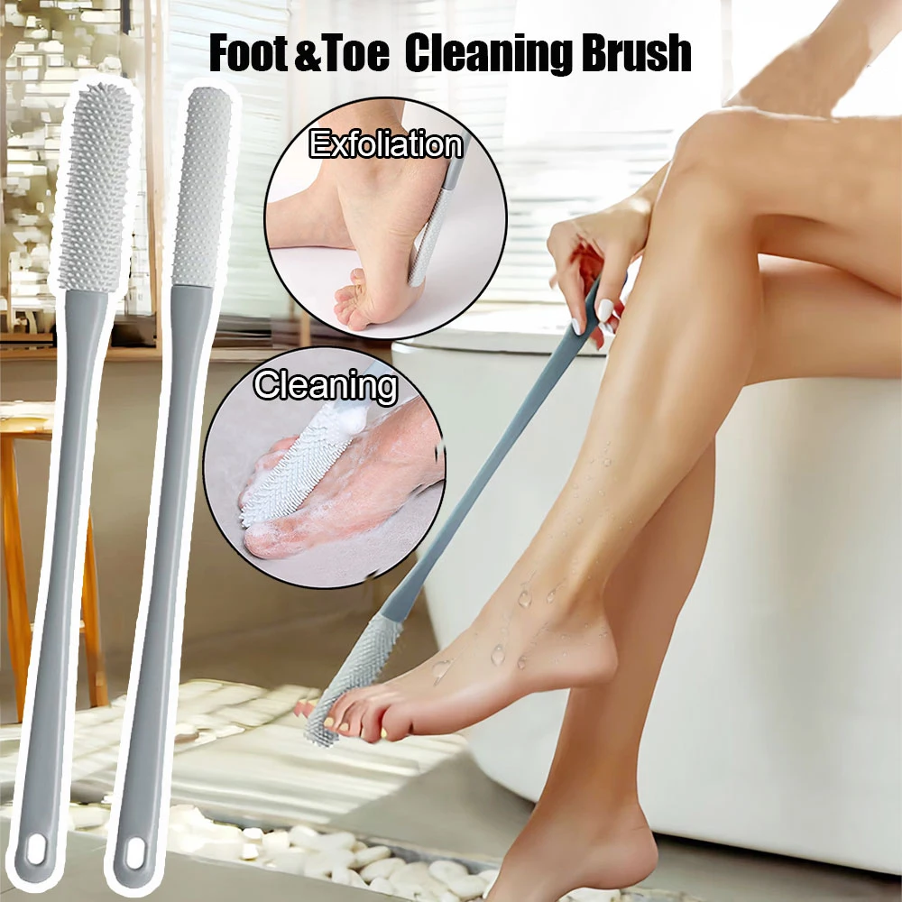 Toe Cleaning Brush Foot Scrubber Exfoliating Silicone Brush Remove Dead Skin Foot Washing Tool Seniors Pregnant Women Shower