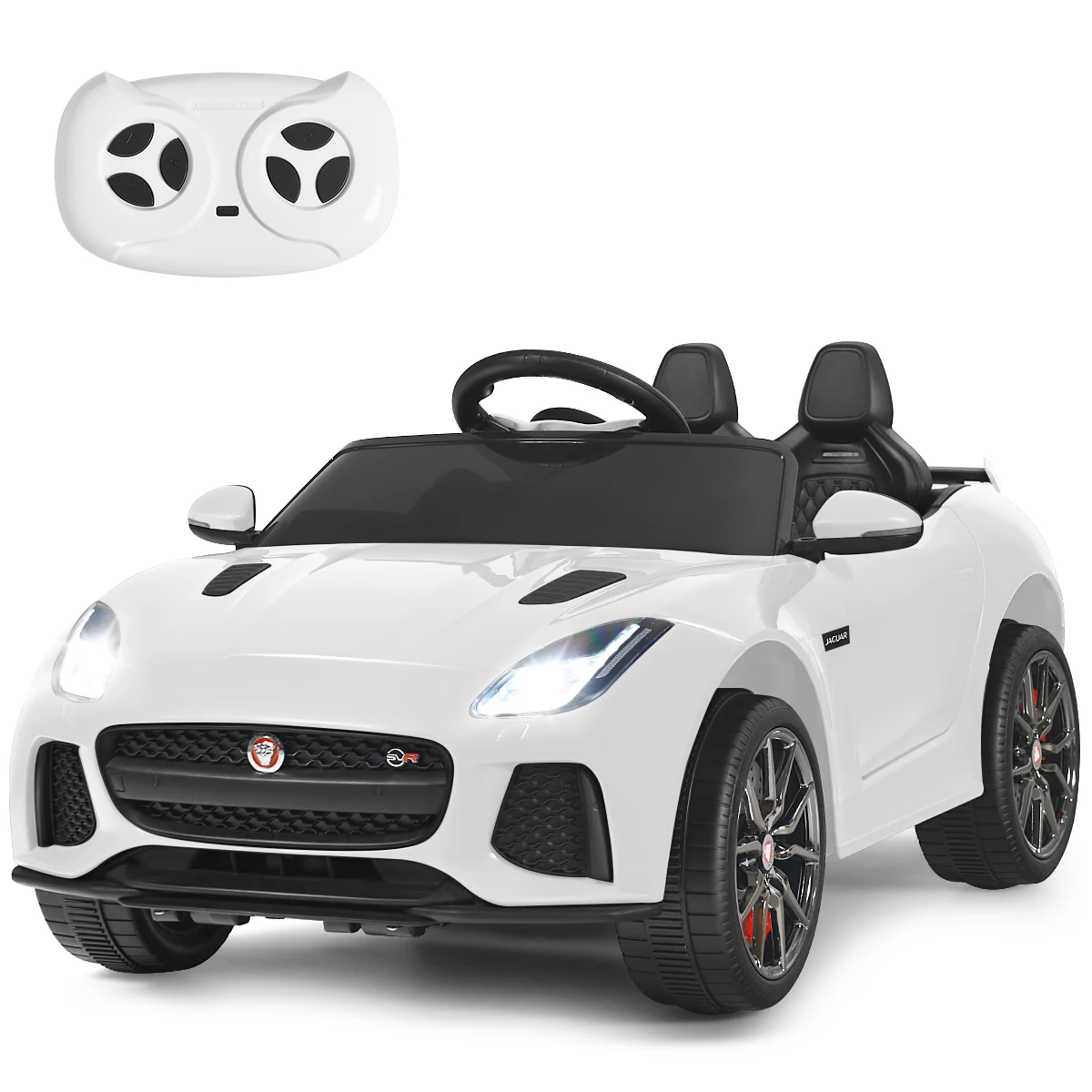 12V Jaguar F-Type Svr Gelicentieerde Kinderen Rijden Op Auto Met Mp3 En Lichten Wit