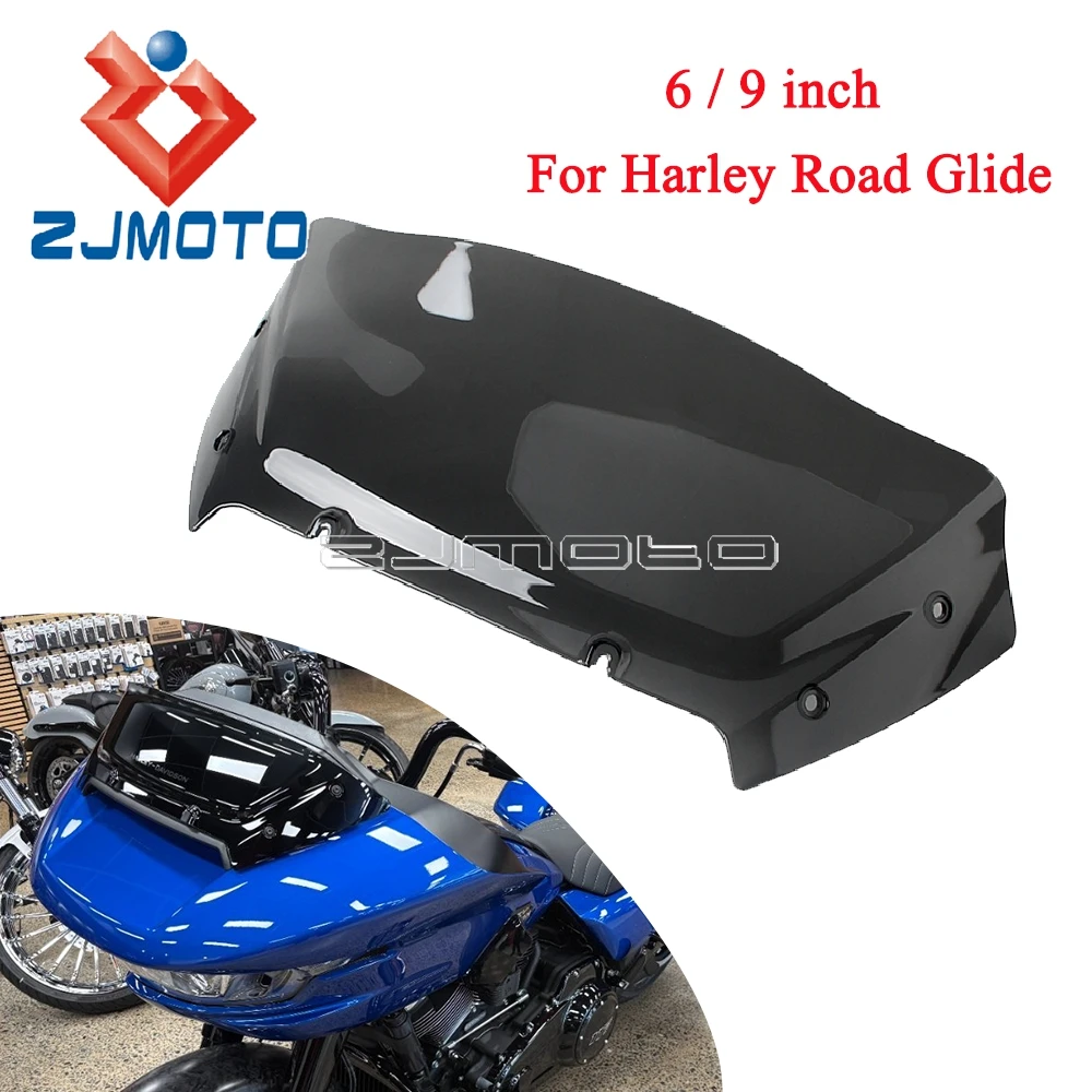 

6 / 9 inch Motorcycle Windshield Accessories For Harley Touring Road Glide FLTRX FLTRXSE FLTRXSTSE 2023-25 Wind Deflector Shield