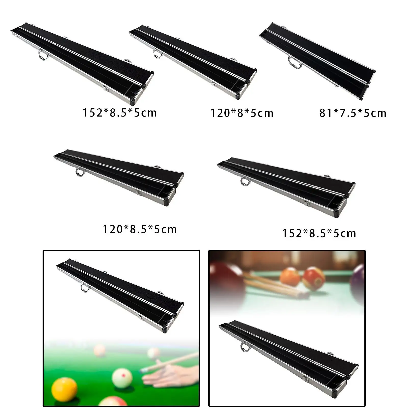 Sarung tongkat Billiard portabel, pelindung HP aluminium tahan gores wadah lapisan lembut, Organizer keras