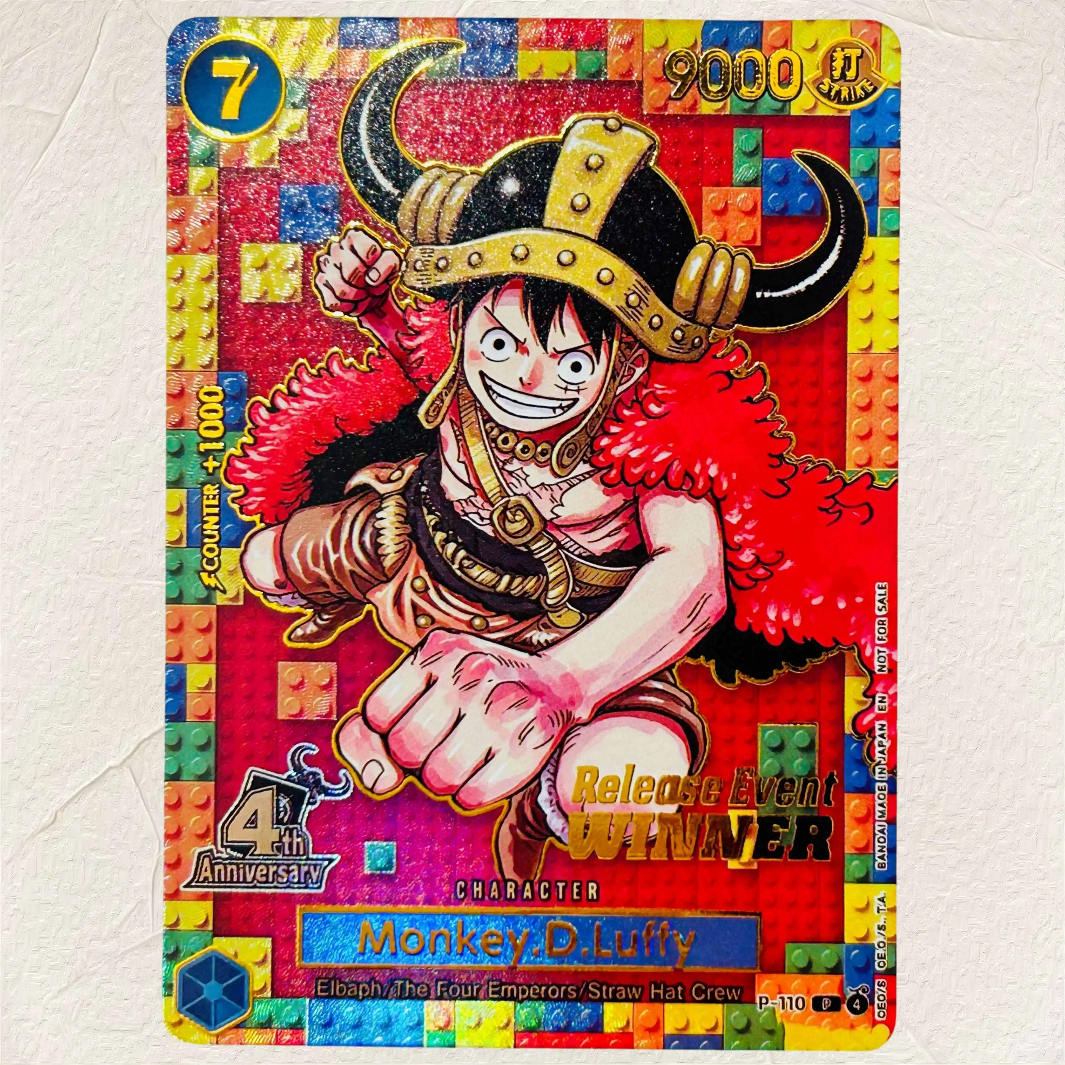DIY One Piece Monkey.D.Luffy P-11 English Version Collectible Grade Gold Foil Texture Cards Premium Anime Collection Cards
