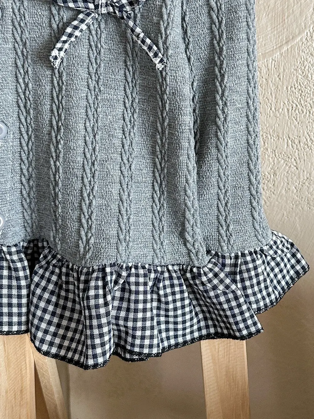 Mädchen Reines Herbst-Spitzen-Zweiteiler-Set, Kinder-Sweatshirt mit Kragen, Strickoberteil, Baby-Soft-Stretch-Langarmshirt, Kinder-Freizeitkleidung – Detail 12