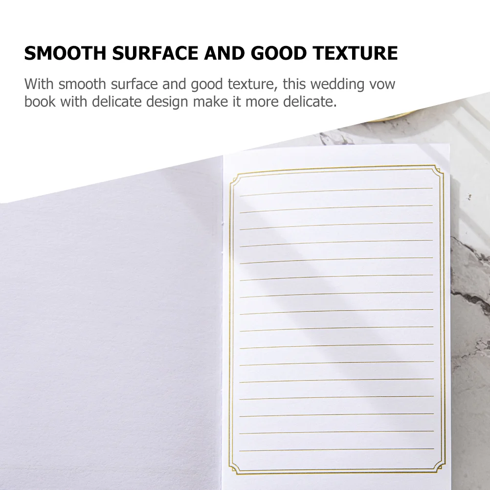 2 Pcs Wedding Vows Book His and Hers Gifts Notebook Books for Bow Cards Paper Bridegroom Baby