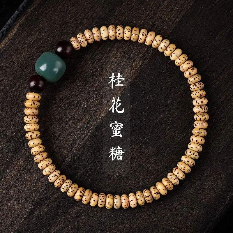 Moon Bodhi Seed , Natural Weathered, And Delicate ,-Style Bracelet Women