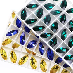 Nailart Diamond for Jewelry DIY, Navette Crystal, Pointed Back Rhinestones, All Size, K9 Glass, 3D Fancy Stones