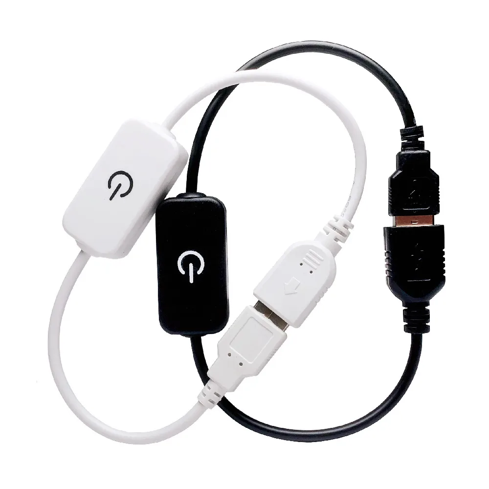 USB Switch Cable With ON/OFF 5V USB Touch / Knob Dimmer Switch Cable Extension Toggle For USB Lamp USB Fan Power Supply Line
