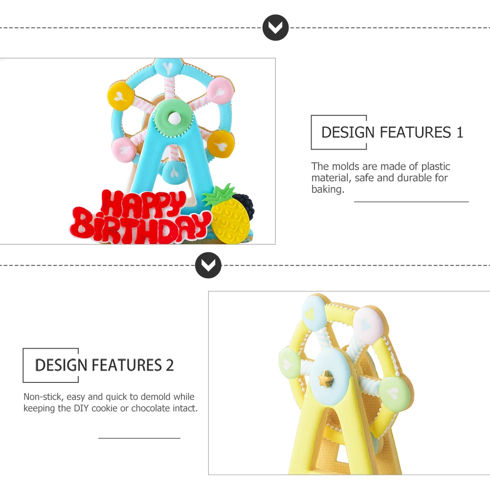 

3pcs Biscuit Mold Cookie Fondant Shaper Non-stick Baking Molds Plastic DIY Tools for Decorating Bakery Chocolate Cake