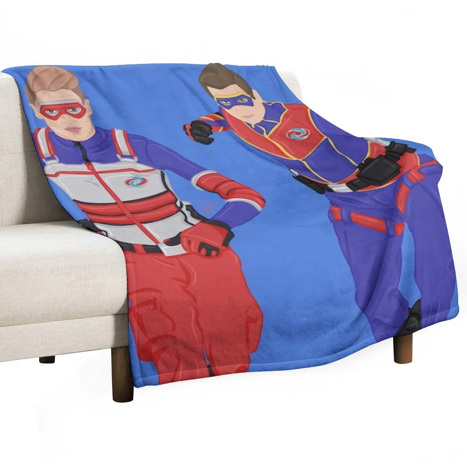 

Captain Man and Kid Danger - Heroic Digital Throw Blanket Fashion Sofas Single For Baby Blankets