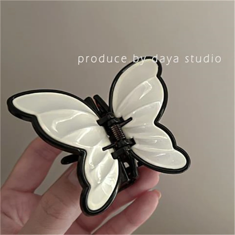 Crystal Butterfly Comfortable To Wear Luxury Elegant Butterfly Hair Claws Transparent Big Clip Crystal Hair Accessories Durable