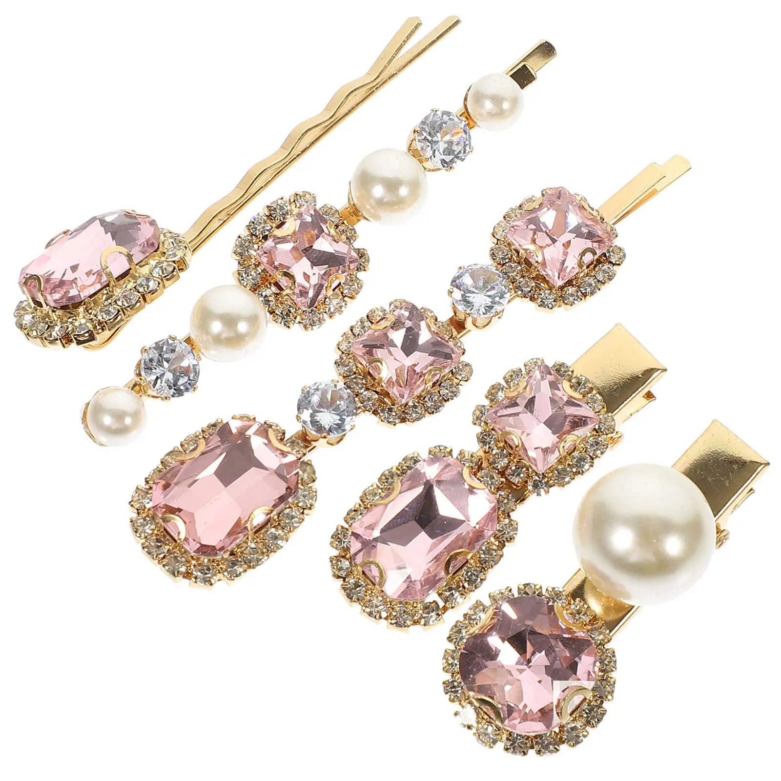 

5Pcs Rhinestone Hair Clips for Women Metal Bobby Pins Delicate Sparkling Hair Accessories for Daily Party Wedding Gift