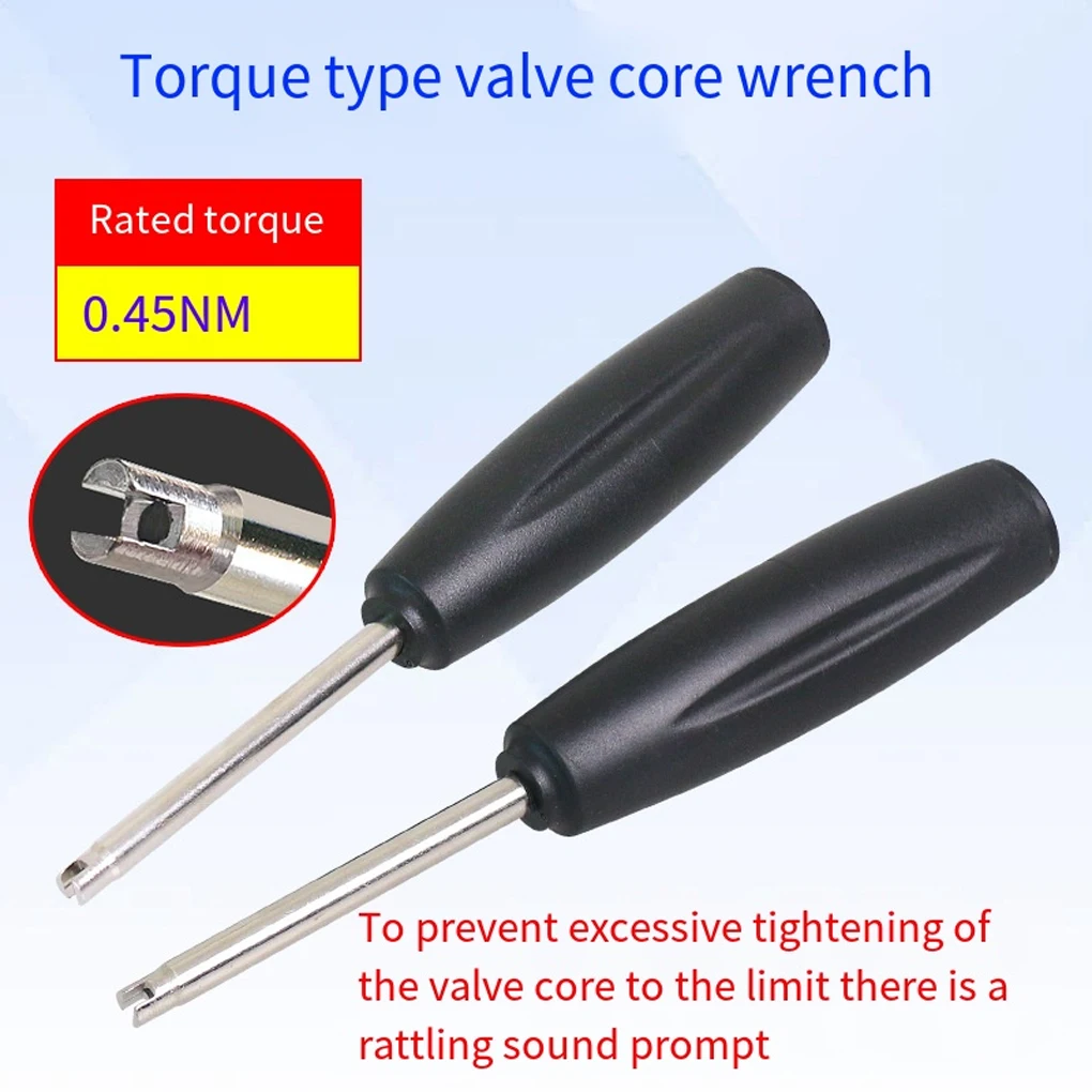 2PCS Torque Valve Core Screwdriver Black Handle Standard Bore Valve Core Installation Removal Tire TPMS Damage Repair Tool