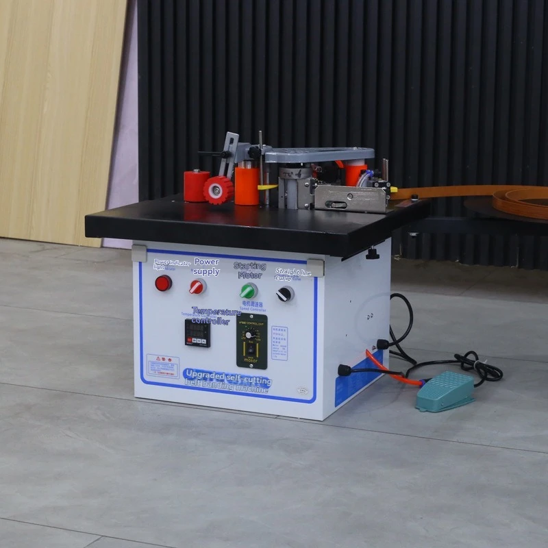 Mini Manual Wood Pvc Edge Banding Machine With Cutting Pvc Edge Banding Machine Itself and Excellent Speed Control