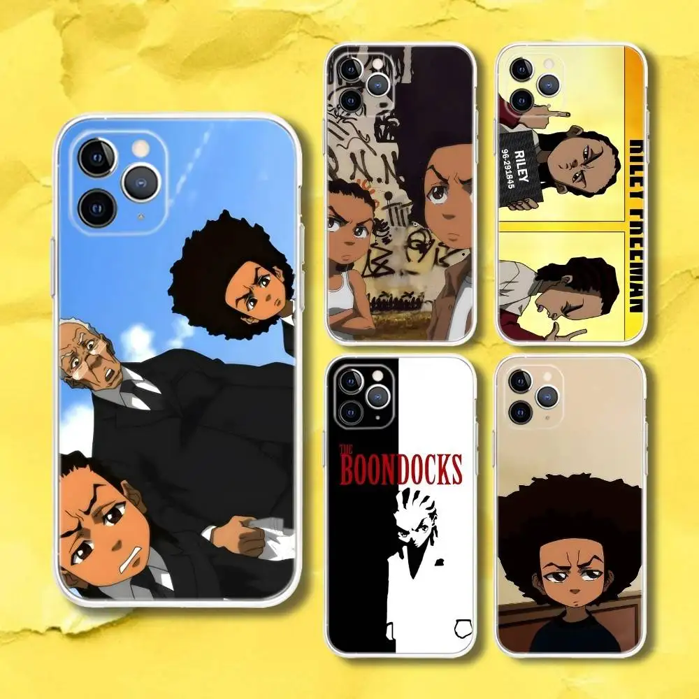 Прозрачный чехол для телефона The B-Boondocks Riley Huey для iPhone 17,13,15,12,11,14,16 Pro Max Mini 7,8 Plus SE4,17E Air Fundas
