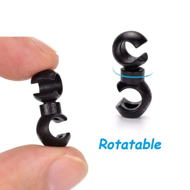 10/20PCS Bike Cable Clips Rotating S Hook Brake Gear Housing Guide Buckles for MTB Bicycle Cable Management