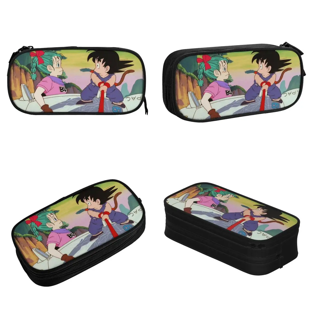 Dragon Ball Z Dragonball Anime Astuccio per penne per bambini Doppio strato Forniture per ufficio di grande capacità Astuccio regalo per bambini