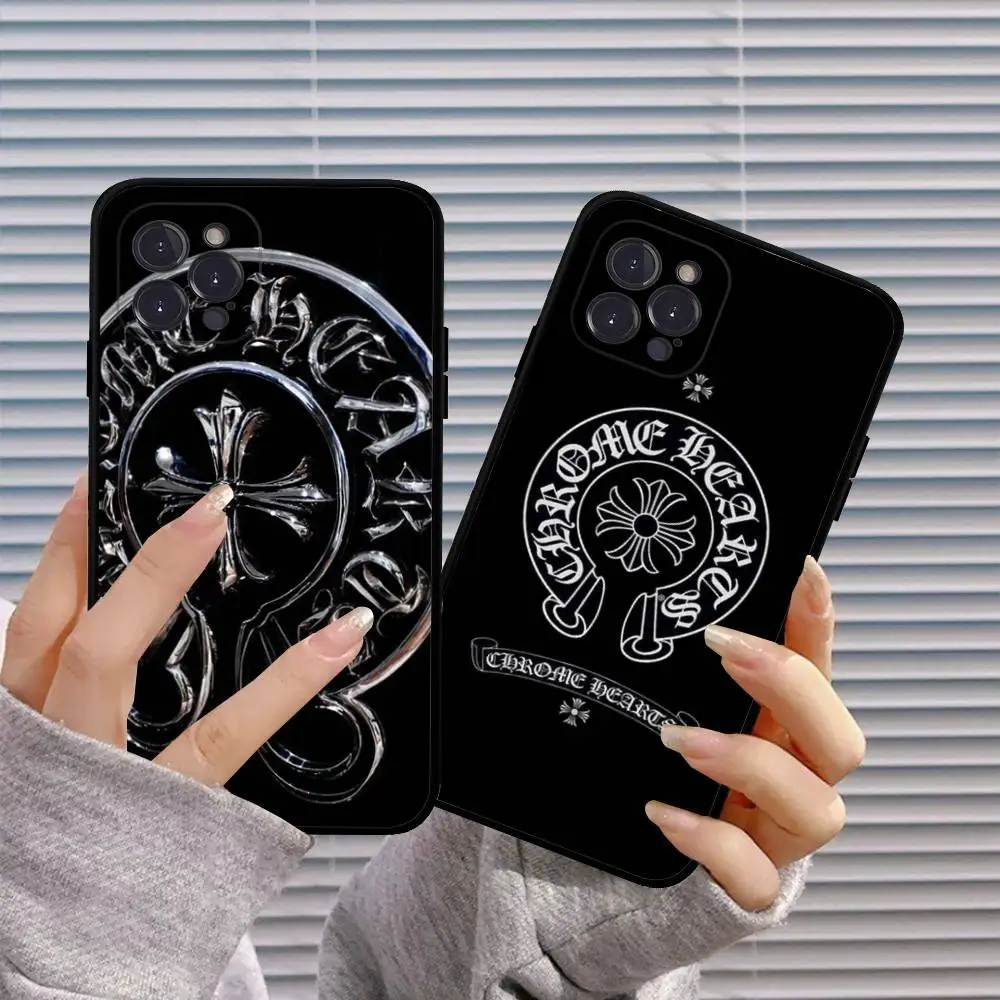 الكلاسيكية الفاخرة C-ChromeS H-القلب جراب هاتف جراب هاتف آيفون 17 الهواء 16 15 14 13 12 11 برو ماكس 16 15 14 زائد بولي TPU لينة حالة #4