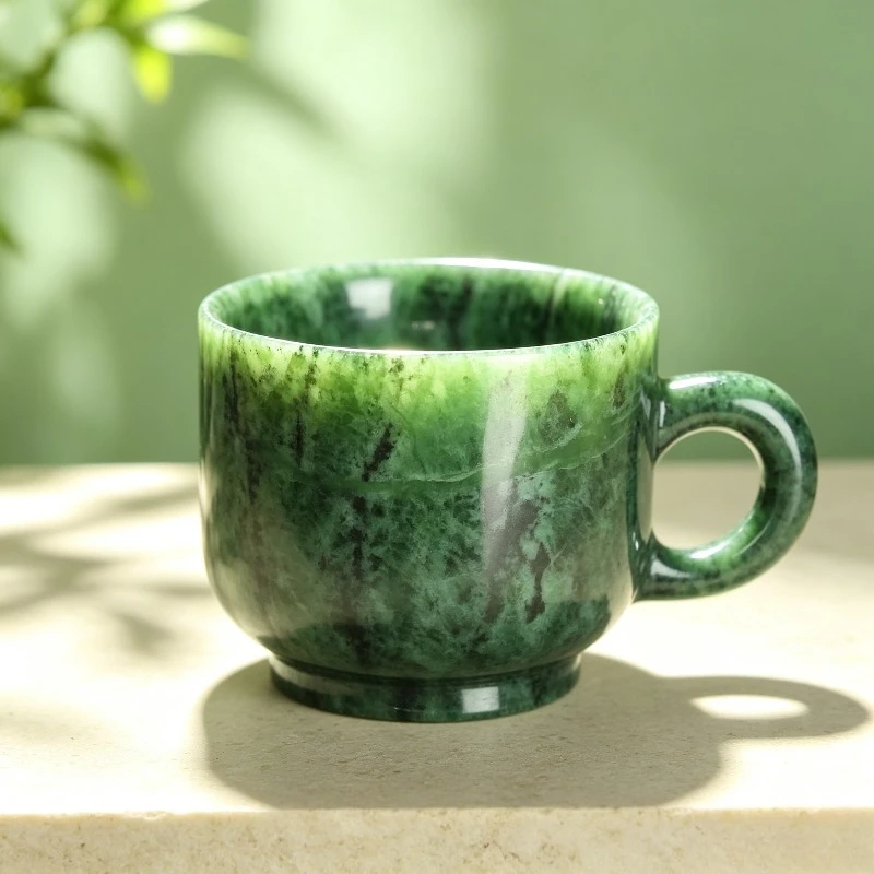 Tibetan jade herbal king stone mug, classic ethnic style teacup