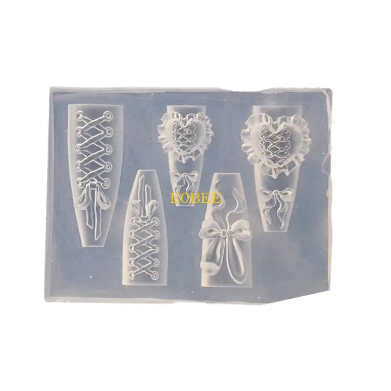 

E0BE Heart Band Embossed Charm Mould Elastic Silicone Template for Creating Customizable Jewelry Pieces