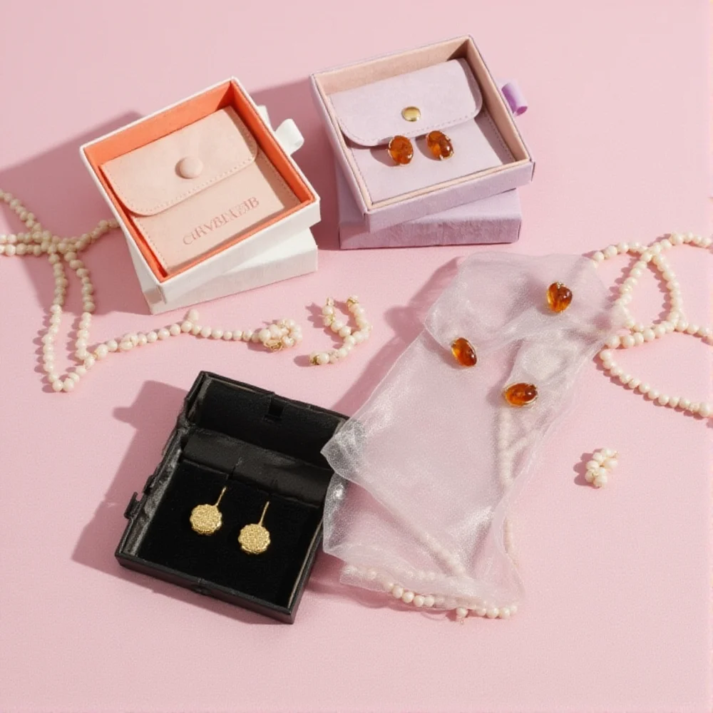 Pull-out Jewelry Box High-end Exquisite Gift Box Necklace Earrings Ring Storage Case Drawer Jewelry Packaging Box Wholesale