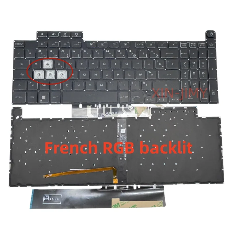 French Laptop Keyboard FOR ASUS TUF Gaming FX507 FX507ZM FX507ZU FX507ZV/ZI FA507RC FA507RE FA507RM/RR FX517 FX517ZM RGB Backlit