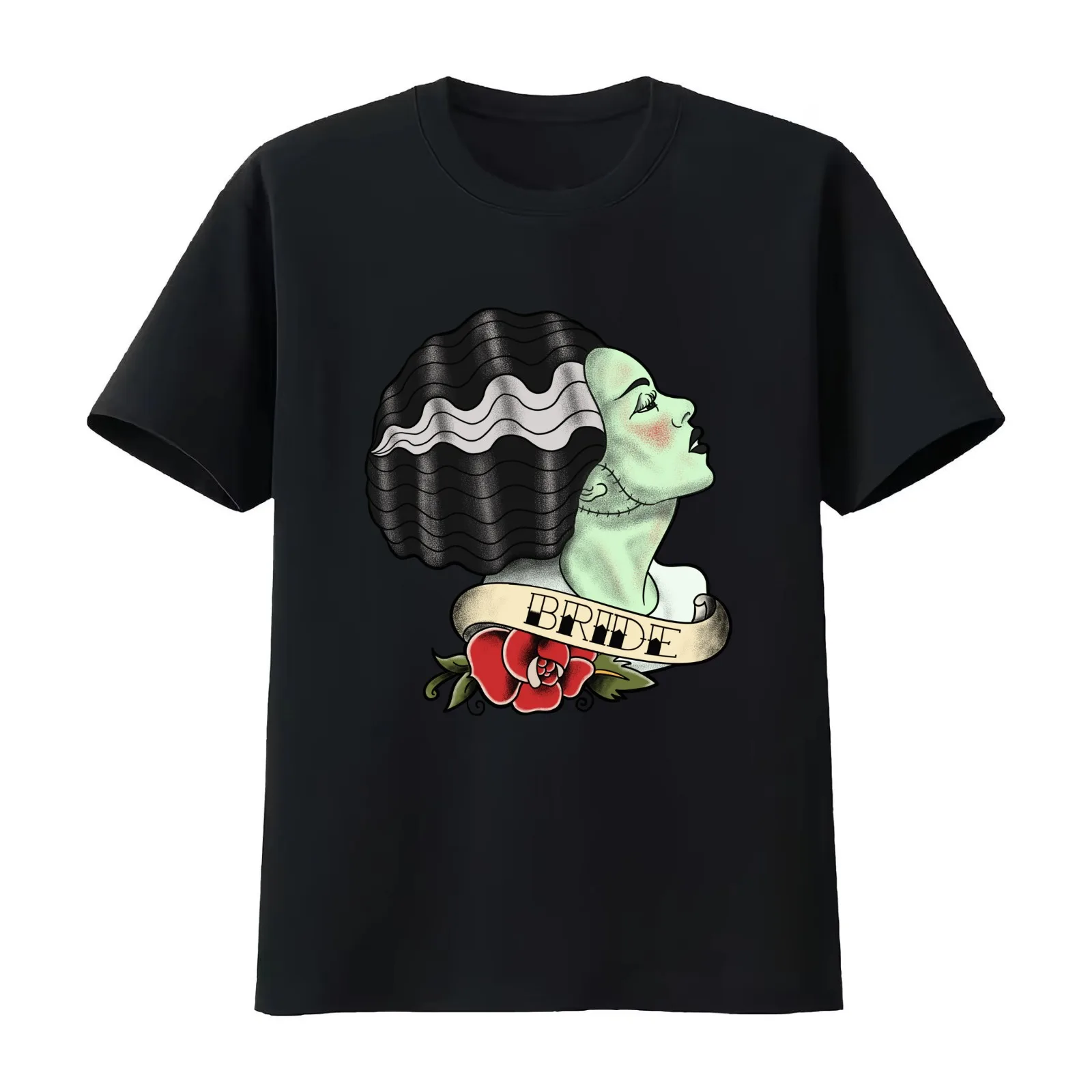 Bride Tattoo T-Shirt Summer Casual Cotton Tee Oversized Streetwear Tops Vintage Graphic Print Loose Fit Short Sleeve