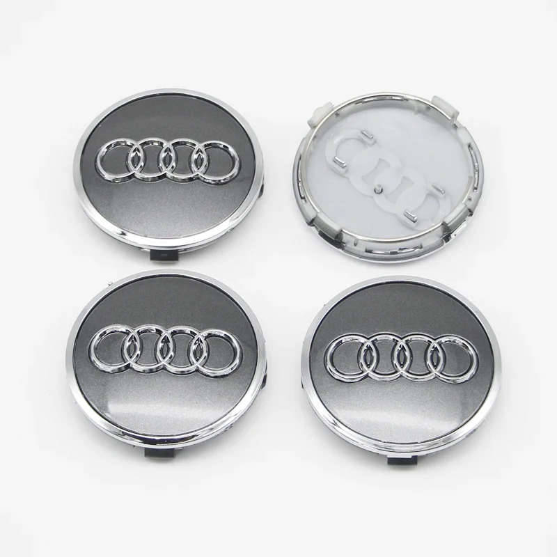 4PCS 60/61/68/69/77/135mm Car Wheel Hub Caps Emblem Badge Stickers Decoration For Audi S RS A4 B8 B6 B9 B7 A3 8P 8L A6 C7 C5