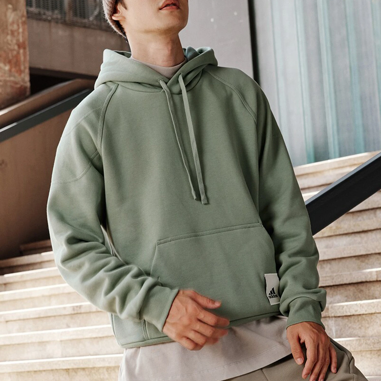 

Genuine adidas New Men's Fleece Loose Hooded Sweatshirt IA9346