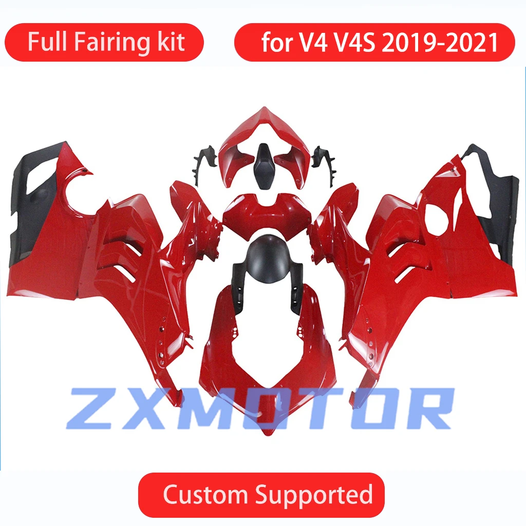 

Комплект обтекателей 100% совместимый с DUCATI V4S 2019 2020 2021, красные мотоциклетные обтекатели для вторичного рынка, V4 19 20 21