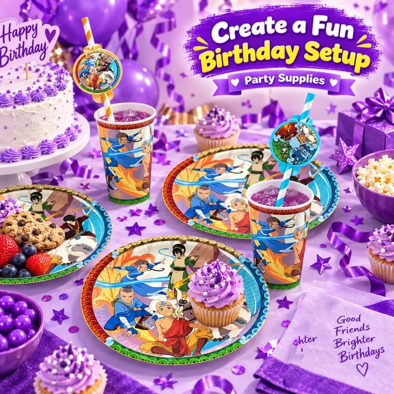 Avatar-Kombination Happy Birthday Party Deko-Tischgeschirr-Set Alien-Waldkreatur Praktische Langlebige Bestseller-Artikel – Detail 2