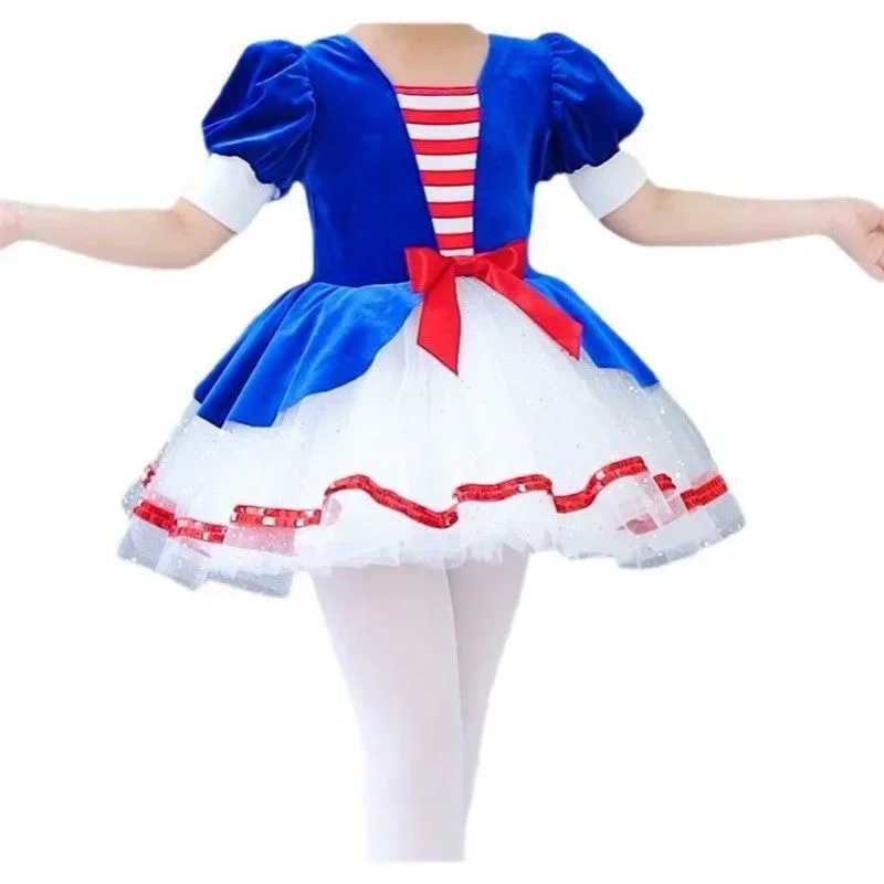 Blue Color Kids Classic Professional Ballet Tutu Red Swan Lake Pancake Tutu Ballerina Party Dance Costumes Girls Ballet Dress