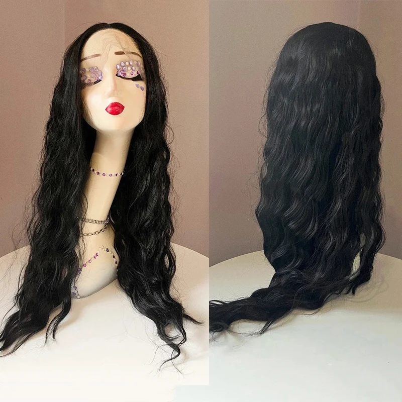 28 Inch Curly Wig Long Wigs for Black Women Loose Deep Wave Lace Front Wig Middle Part Synthetic Natural Hair Replacement Wigs