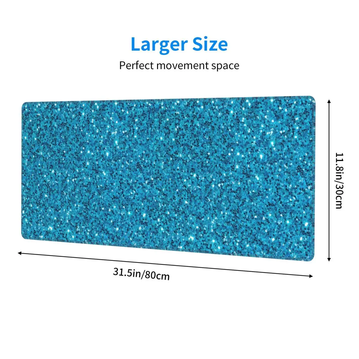 Large Mouse Pad Turquoise Glitter Sparkle Gamer PC Laptop Mats Keyboard Carpet Computer Gaming Office Accessories Desk Mat