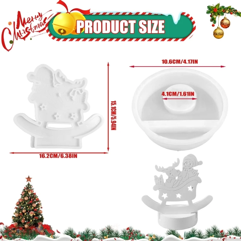 Elk Silicone Molds Snowman Holder Molds Plasters Molds Christmas Molds Castings Mould for Home Holiday Decoration