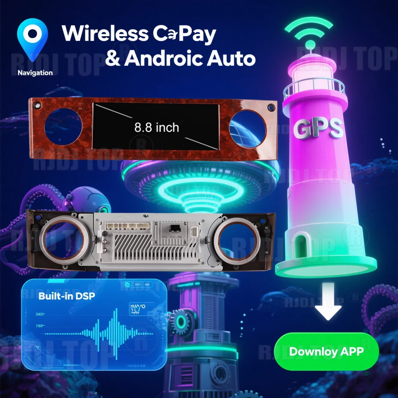 

8,8-дюймовый экран для Rolls Royce Phantom 2004-2012 Carplay Android мультимедийный плеер автомобильный радиоприемник GPS-навигация авто Vedio дисплей