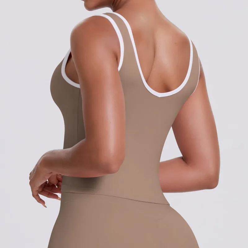 

Women's Color-blocking Yoga Tops Tight Beautiful Backs Breathable Sports Vests Running and Cycling Fitness Yoga Clothes
