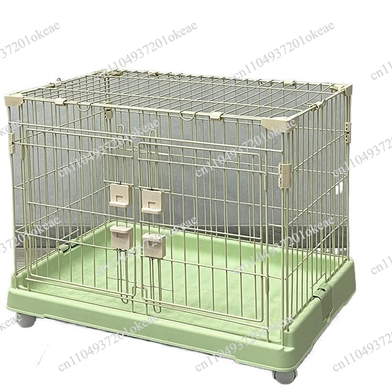 Folding dog cage breeding household pet small medium and large cat cage rabbit cage integrated chassis