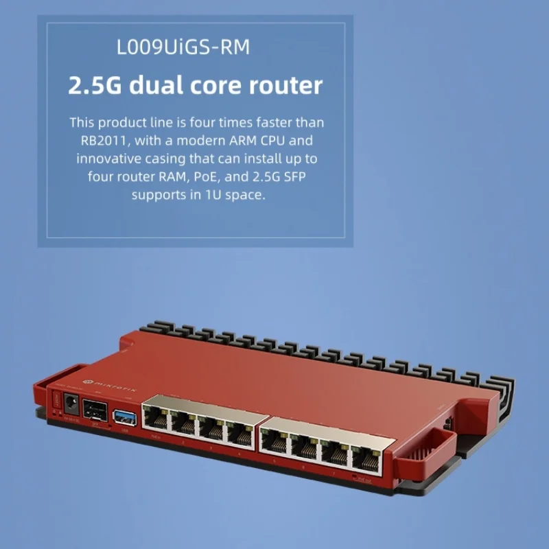 New Mikrotik L009UiGS-RM RB2011UiAS-RM ROS Gigabit Enterprise Router 2.5G SFP Upgraded version Can install 4 router RAM