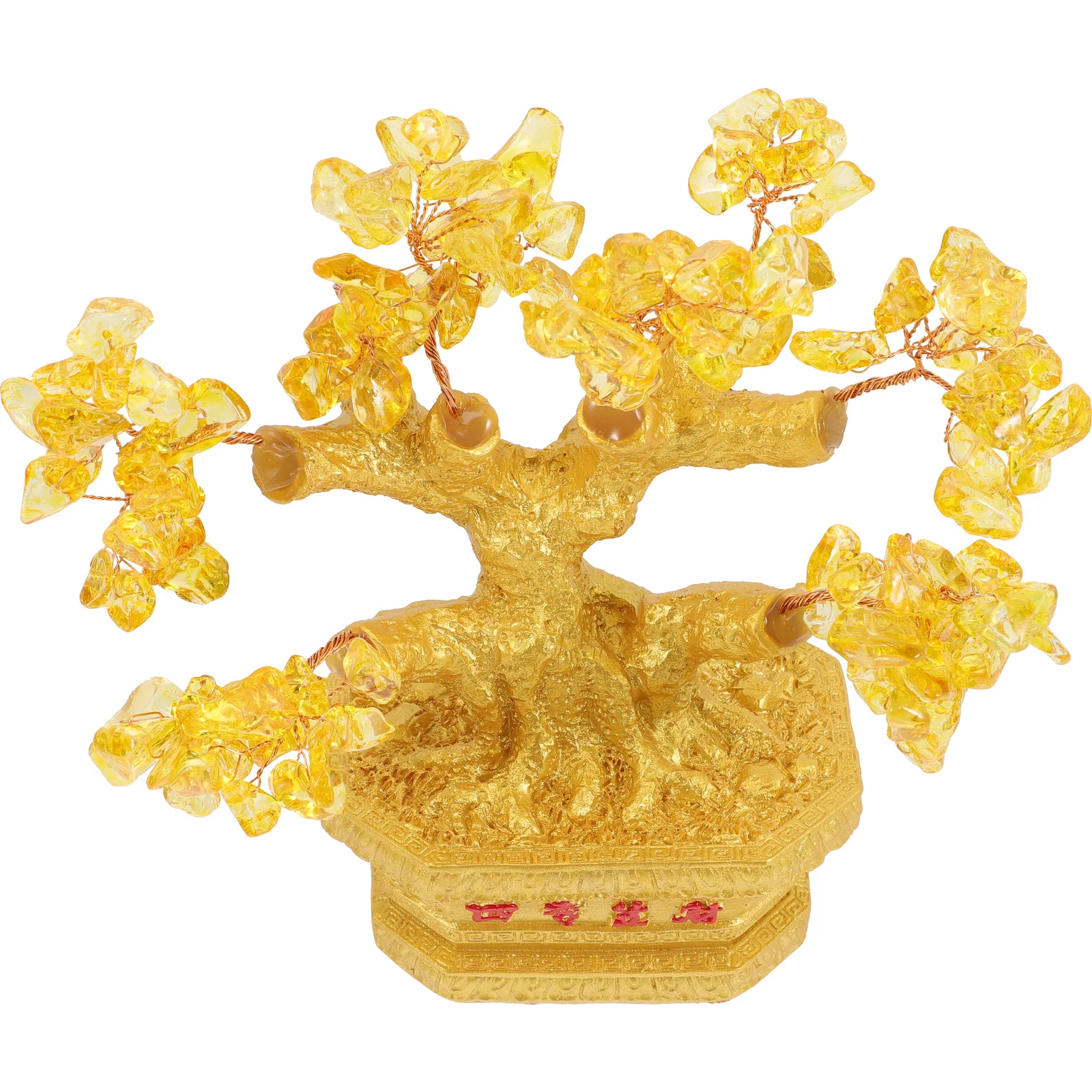 

Crystal Money Tree Bonsai Table Centerpiece Desktop Ornament Resin Craft Decorative Fortune Tree Sculpture Home Office Lucky
