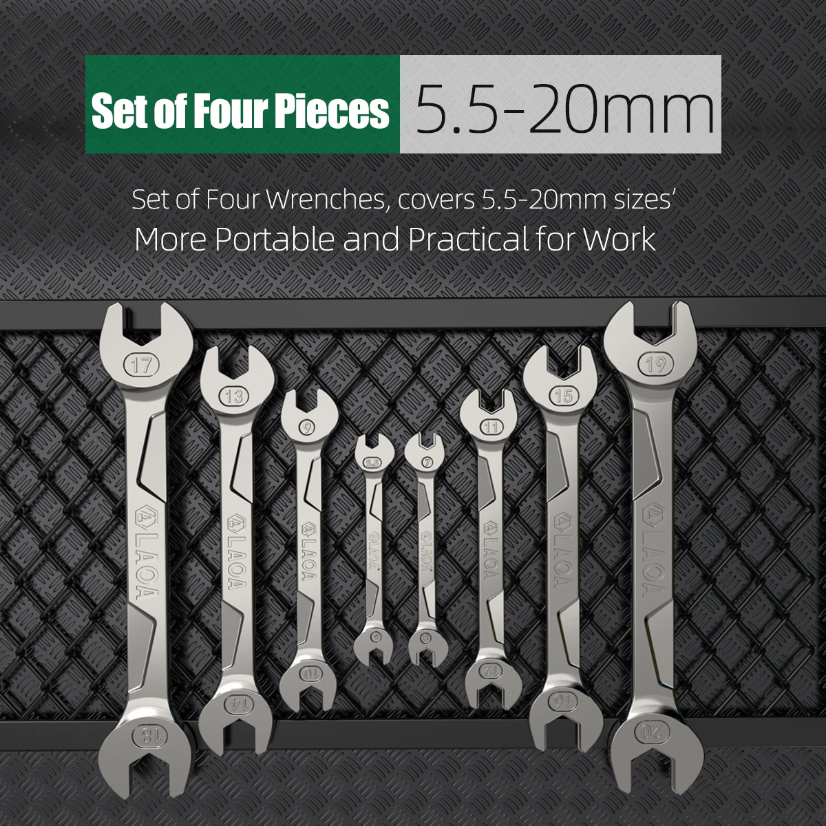 LAOA Multi Size Double End Open End Wrench 55 20MM Optional Professional Durable Hand Tool For Mechanics And DIY Enthusiasts - view 6