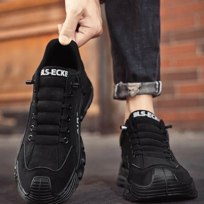 2025 Fall Fashion Men's Casual Shoes Black Simple Breathable Board Shoes Wearable and Comfortable  EVA Jogging Shoes