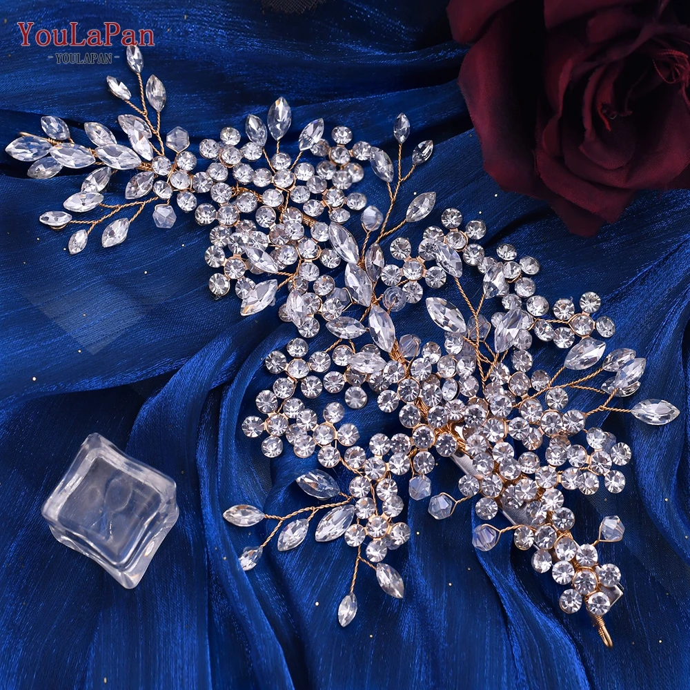 Youlapan HP253 Bruids Hoofddeksel Haarspeldjes Hair Clips Wijnstok Rhinestone Bloemen Bruiloft Haaraccessoires Bruiden Haar Sieraden