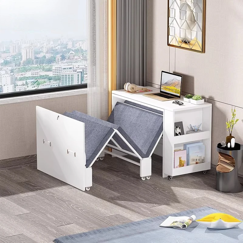 Multifunctional desk folding invisible lunch break bed integrated combination single bay window corner desk small apartment 6L5